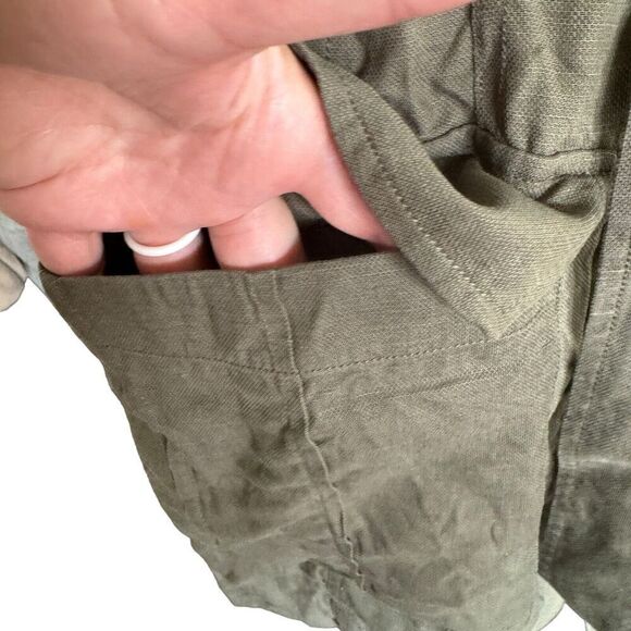 Stockholm Atelier & Other Stories Army Green Button Down Sz 6 Belted Dress - Picture 3 of 14